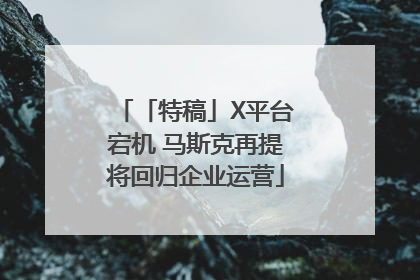 「特稿」X平台宕机 马斯克再提将回归企业运营