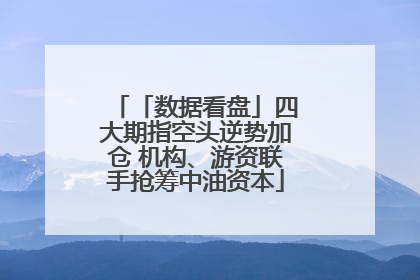 「数据看盘」四大期指空头逆势加仓 机构、游资联手抢筹中油资本