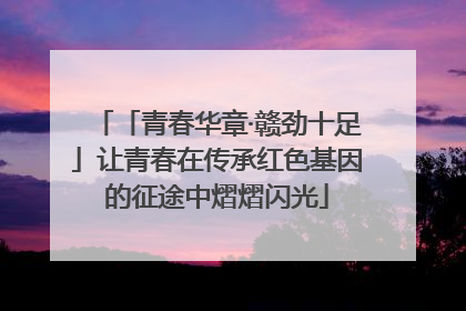 「青春华章·赣劲十足」让青春在传承红色基因的征途中熠熠闪光