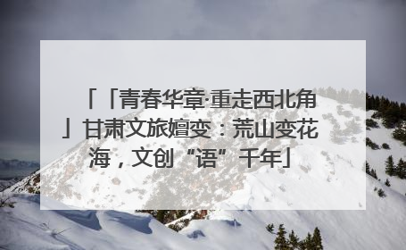 「青春华章·重走西北角」甘肃文旅嬗变：荒山变花海，文创“语”千年