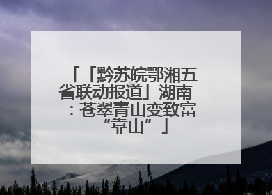 「黔苏皖鄂湘五省联动报道」湖南：苍翠青山变致富“靠山”