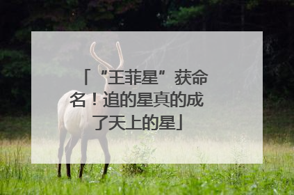 “王菲星”获命名！追的星真的成了天上的星