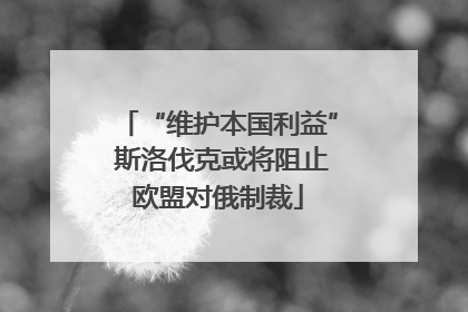 “维护本国利益” 斯洛伐克或将阻止欧盟对俄制裁