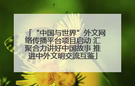 “中国与世界”外文网络传播平台项目启动 汇聚合力讲好中国故事 推进中外文明交流互鉴