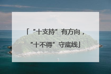 “十支持”有方向，“十不得”守底线
