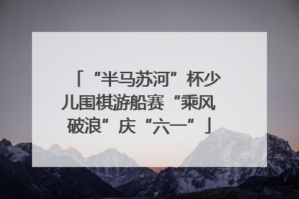 “半马苏河”杯少儿围棋游船赛“乘风破浪”庆“六一”