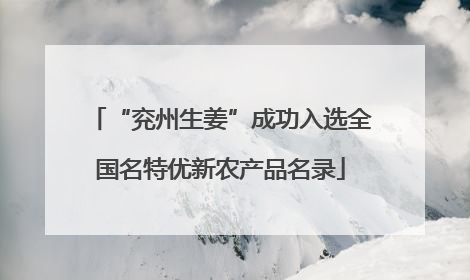 “兖州生姜”成功入选全国名特优新农产品名录