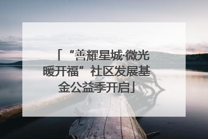 “善耀星城·微光暖开福”社区发展基金公益季开启