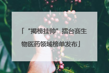“揭榜挂帅”擂台赛生物医药领域榜单发布