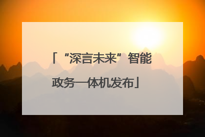 “深言未来”智能政务一体机发布