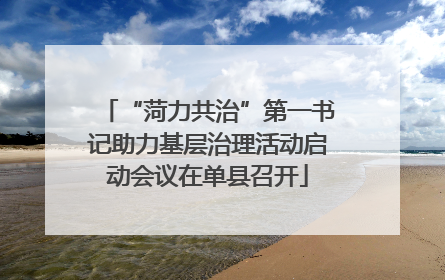 “菏力共治”第一书记助力基层治理活动启动会议在单县召开