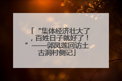 “集体经济壮大了，百姓日子就好了！”——郭凤莲回访土古洞村侧记