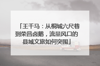 王千马：从桐城六尺巷到荣昌卤鹅，流量风口的县域文旅如何突围