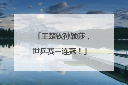王楚钦孙颖莎，世乒赛三连冠！