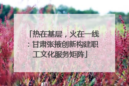热在基层，火在一线：甘肃张掖创新构建职工文化服务矩阵