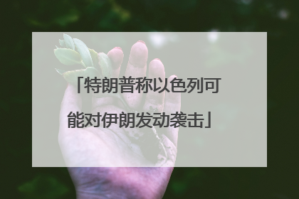 特朗普称以色列可能对伊朗发动袭击