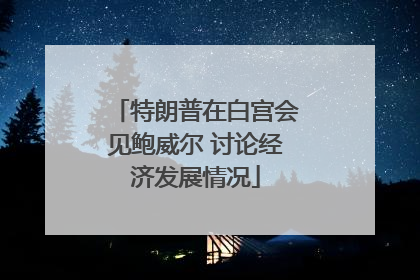 特朗普在白宫会见鲍威尔 讨论经济发展情况