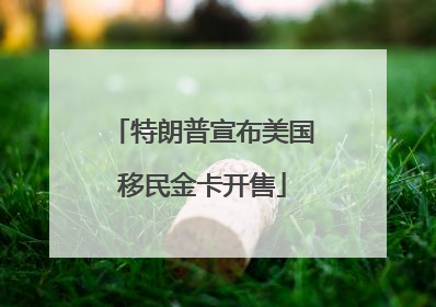 特朗普宣布美国移民金卡开售