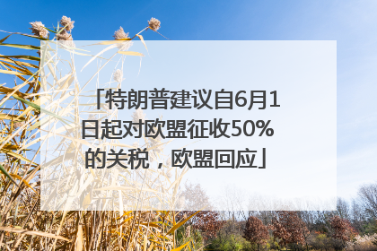 特朗普建议自6月1日起对欧盟征收50%的关税，欧盟回应