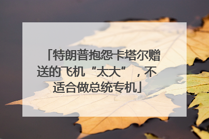 特朗普抱怨卡塔尔赠送的飞机“太大”，不适合做总统专机