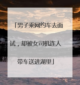男子乘网约车去面试，却被女司机连人带车送进湖里