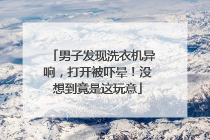 男子发现洗衣机异响，打开被吓晕！没想到竟是这玩意