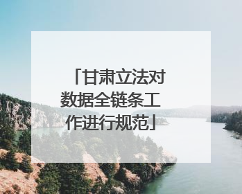 甘肃立法对数据全链条工作进行规范