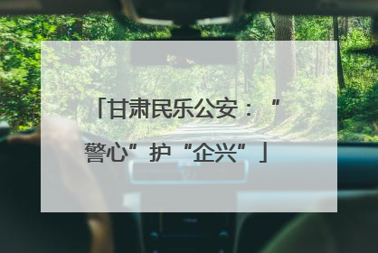 甘肃民乐公安：“警心”护“企兴”