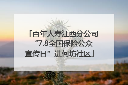 百年人寿江西分公司“7.8全国保险公众宣传日”进何坊社区
