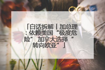 白话拆解丨加总理：依赖美国“极度危险” 加拿大选择“转向欧亚”