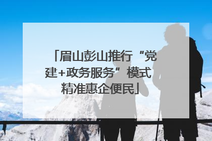 眉山彭山推行“党建+政务服务”模式 精准惠企便民