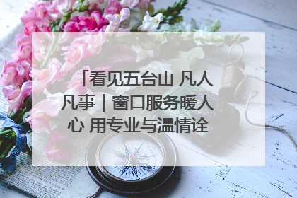 看见五台山 凡人凡事｜窗口服务暖人心 用专业与温情诠释责任担当