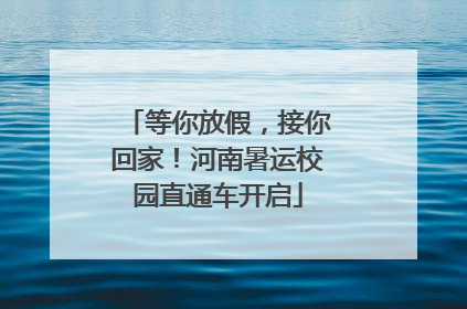 等你放假，接你回家！河南暑运校园直通车开启