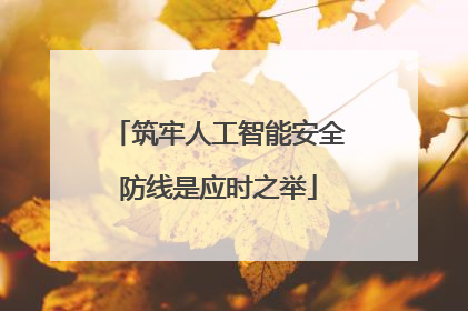 筑牢人工智能安全防线是应时之举