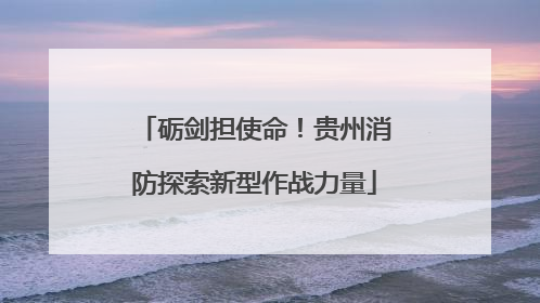 砺剑担使命！贵州消防探索新型作战力量