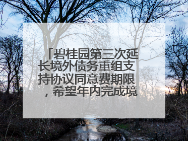 碧桂园第三次延长境外债务重组支持协议同意费期限，希望年内完成境外债务重组