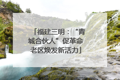福建三明：“青城合伙人”促革命老区焕发新活力