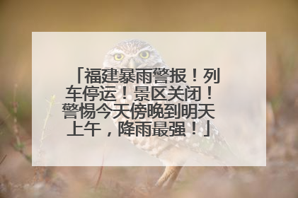 福建暴雨警报！列车停运！景区关闭！警惕今天傍晚到明天上午，降雨最强！