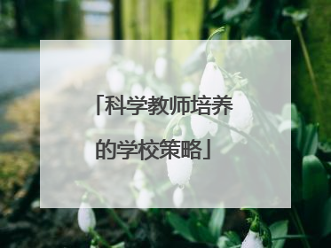 科学教师培养的学校策略