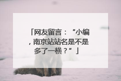 网友留言：“小编，南京站站名是不是多了一横？”