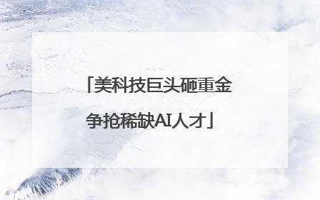 美科技巨头砸重金争抢稀缺AI人才