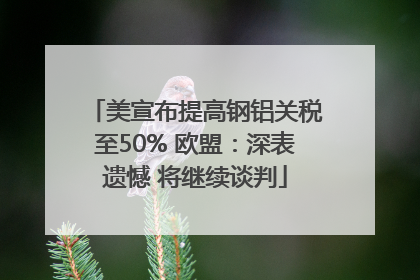 美宣布提高钢铝关税至50% 欧盟：深表遗憾 将继续谈判