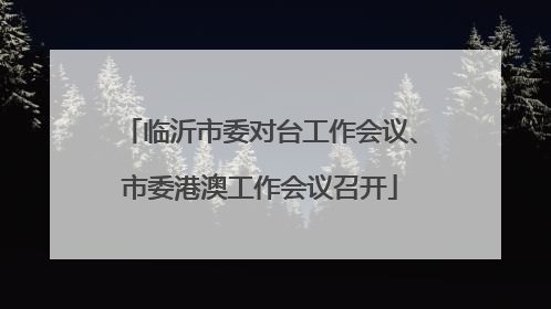 临沂市委对台工作会议、市委港澳工作会议召开