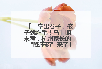 一拿出卷子，孩子就炸毛！马上期末考，杭州家长的“降压药”来了