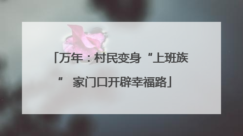 万年：村民变身“上班族” 家门口开辟幸福路
