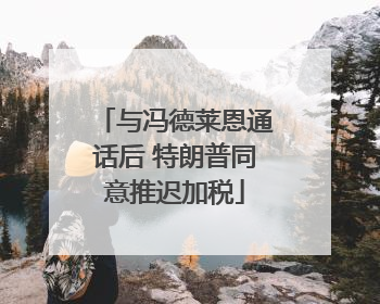 与冯德莱恩通话后 特朗普同意推迟加税