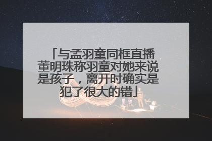 与孟羽童同框直播 董明珠称羽童对她来说是孩子，离开时确实是犯了很大的错
