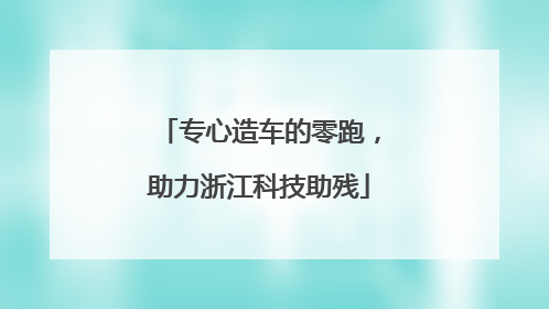 专心造车的零跑，助力浙江科技助残