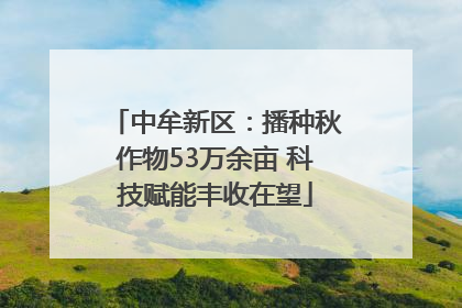 中牟新区：播种秋作物53万余亩 科技赋能丰收在望