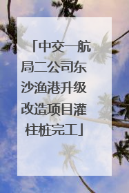 中交一航局二公司东沙渔港升级改造项目灌柱桩完工
